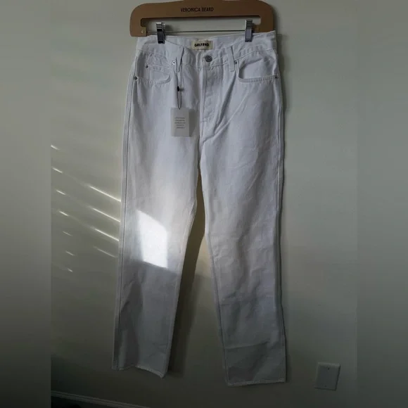 NWT GRLFRND The Graham High Rise Straight Denim Jean Centinela Ave White Size 28 - Picture 3 of 7